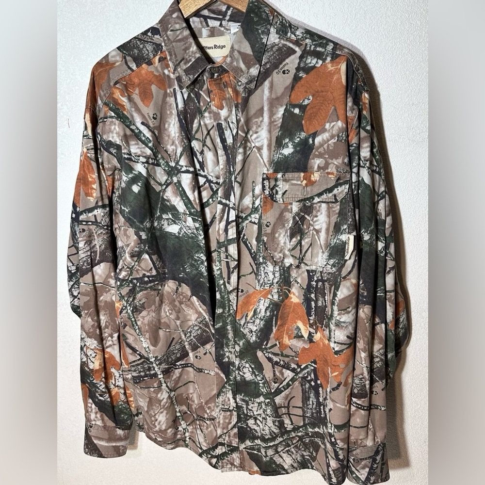 Vintage Outfitters Ridge Men’s Large CAMO Button Up Hunting Shirt Fusion 3D XL